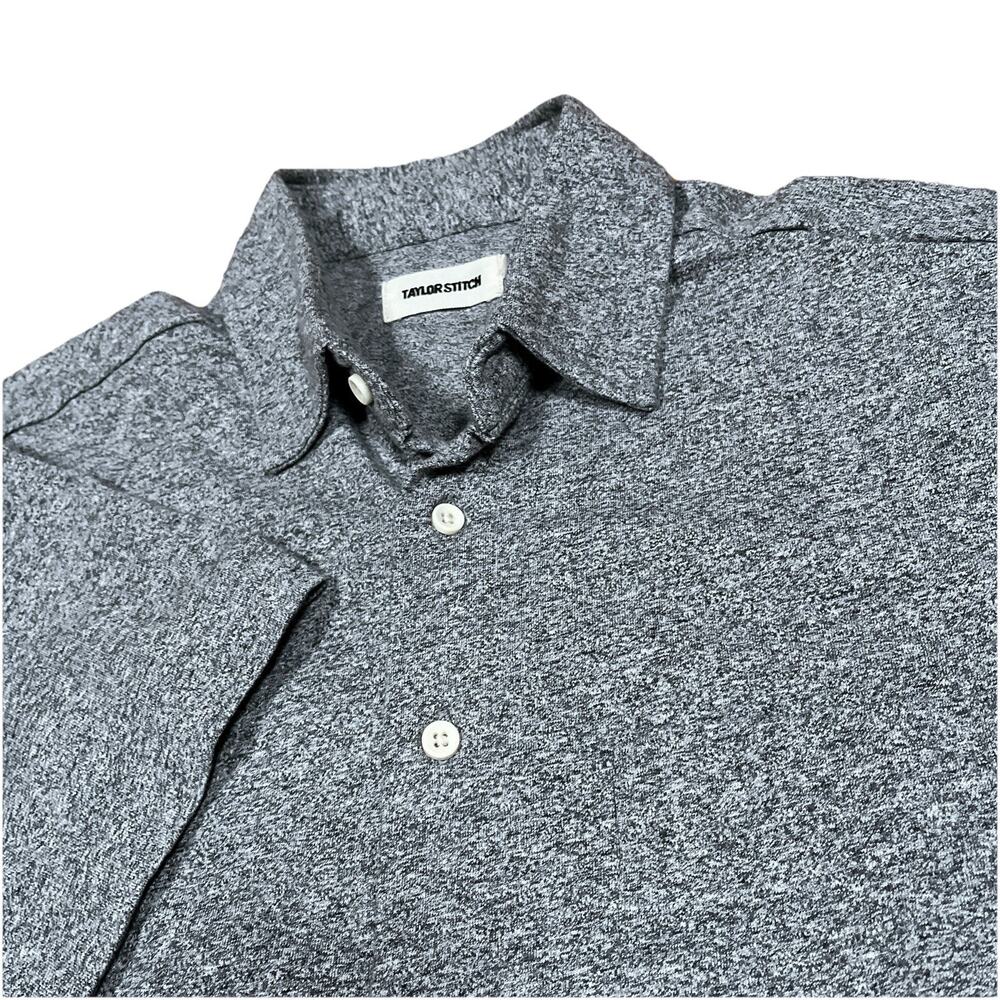 Taylor Stitch The California Shirt Mens S 38 Short Sleeve Button Up Heather Gray